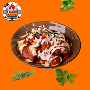 chilaquiles con chile guajillo y queso panela