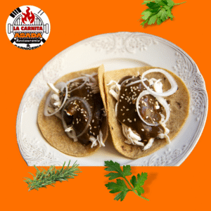 tacos de pollo en mole